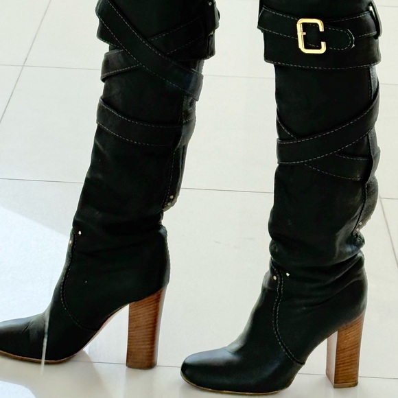 CHLOE Knee High Black Boots - Picture 8 of 11